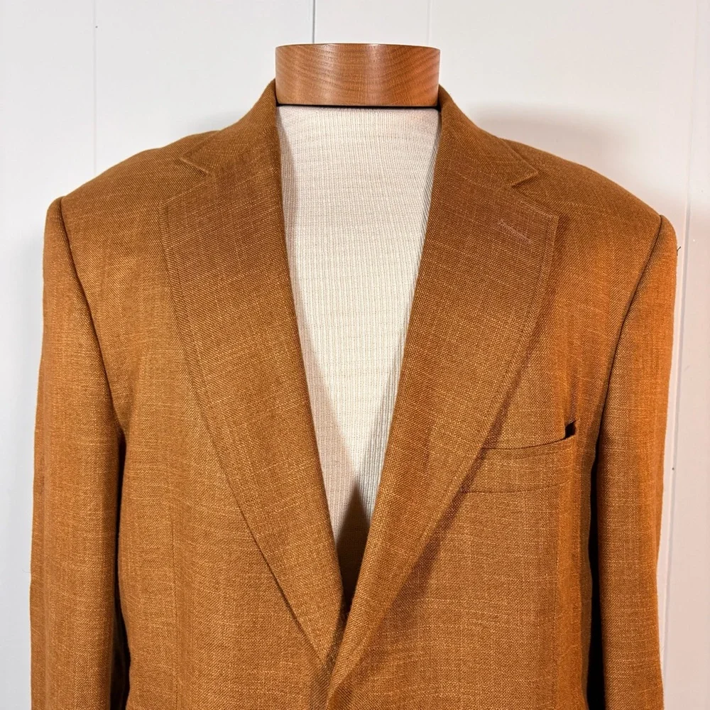 100%‎ Bamboo Blazer Men’s 42R Ibiza Brown Jacket Business Casual Preppy Vacation